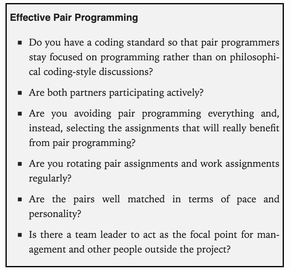 effective pair programming